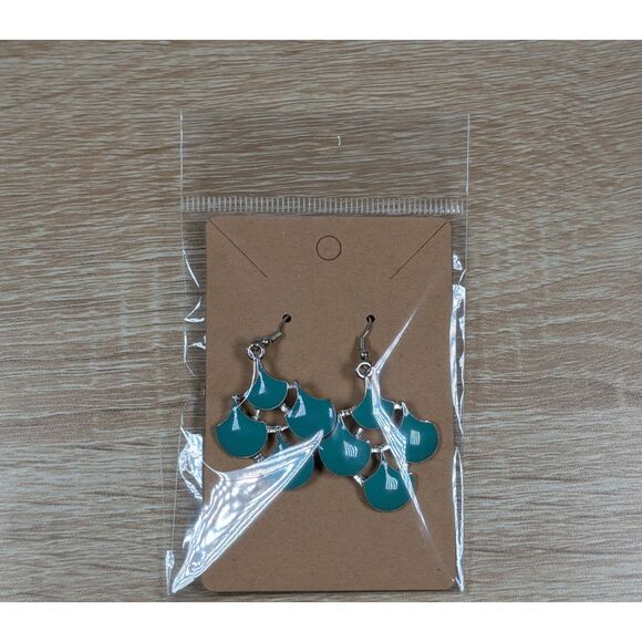 Boho Dangle Earrings Turquoise Teardrop Chandelier Silver Tone Fashion Jewelry - Picture 1 of 1